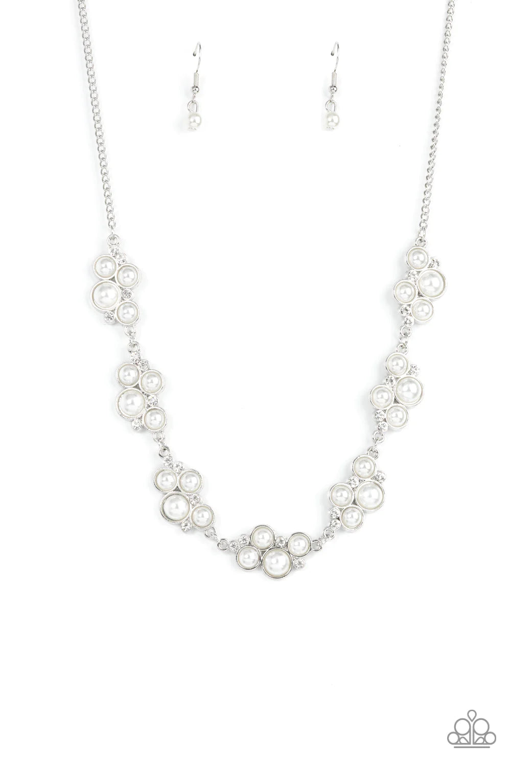 Paparazzi Necklaces - Grace to the Top - White