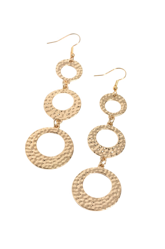 Paparazzi Earrings - High Society Stunner - Gold