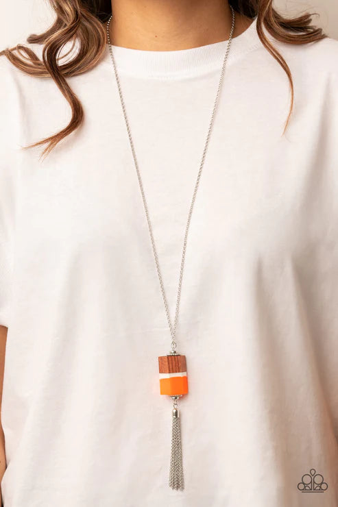 Paparazzi Necklaces - Reel It In - Orange