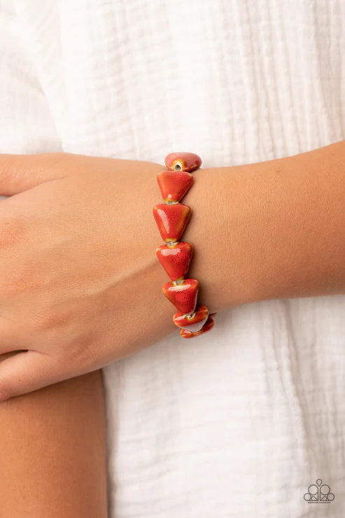 Paparazzi Bracelets - Shark out of Water - Red