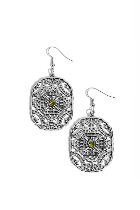 Paparazzi Earrings - Greco- Roman Romance - Green