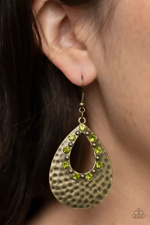 Paparazzi Earrings - Terraform Twinkle - Green