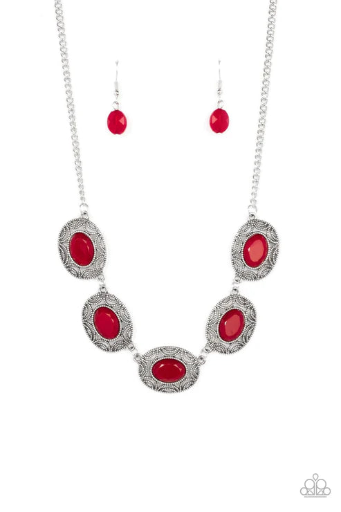 Paparazzi Necklaces - Sunshiny Shimmer - Red