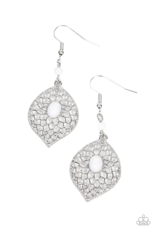 Paparazzi Earrings - Perky Perennial - White