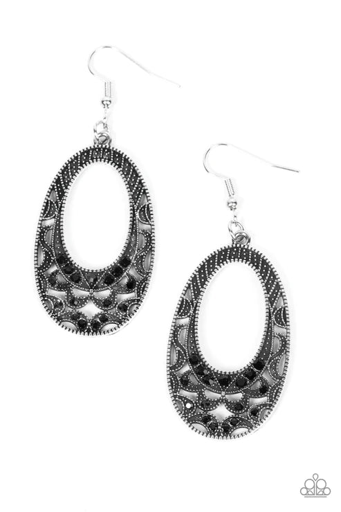 Paparazzi Earrings - Colorfully Moon Child - Black
