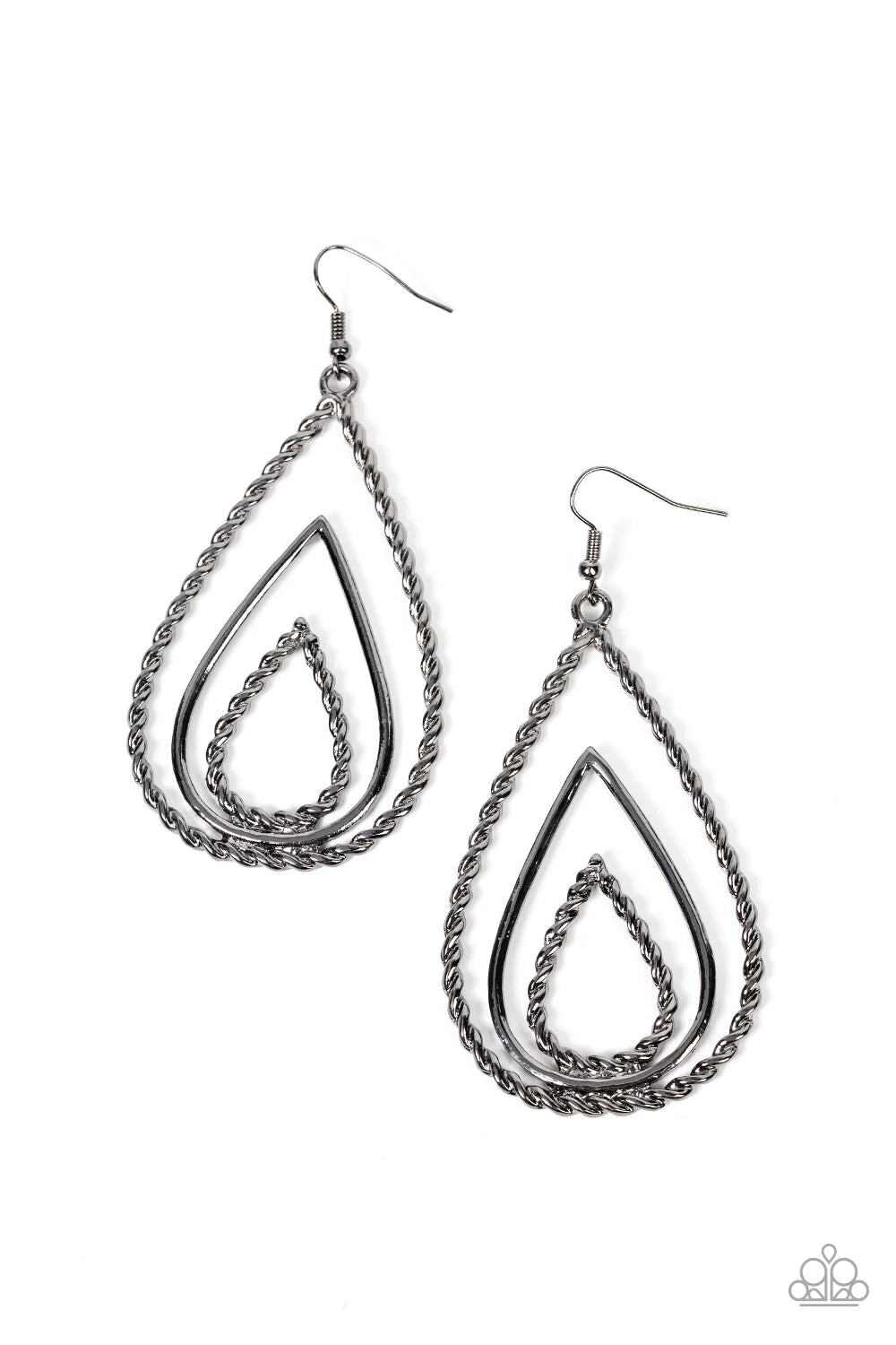 Paparazzi Earrings - Tastefully Twisty - Black