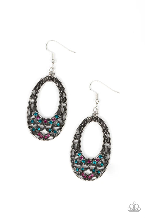 Paparazzi Earrings - Colorfully Moon Child - Multi