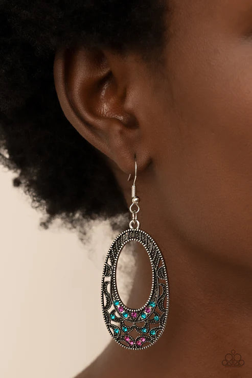 Paparazzi Earrings - Colorfully Moon Child - Multi