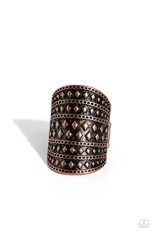 Paparazzi Rings - Diamondback Bravado - Copper