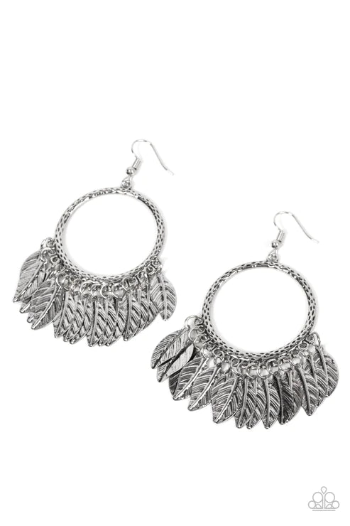 Paparazzi Earrings - Fowl Tempered - Silver