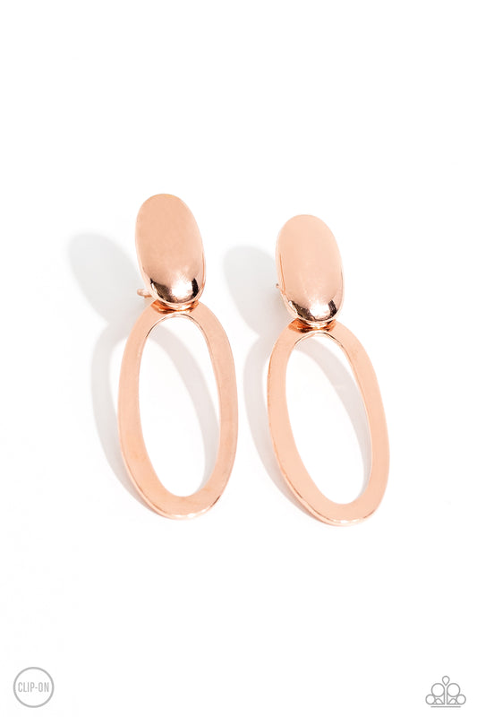 Paparazzi PREORDER Earrings - Pull OVAL! - Copper