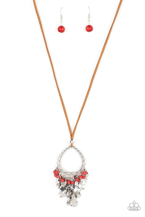 Paparazzi Necklaces - Paradise Pageantry - Red