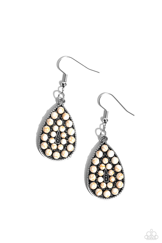 Paparazzi Earrings - Rural Replica - White
