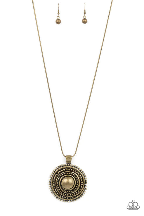 Paparazzi Necklaces - Solar Swirl - Brass