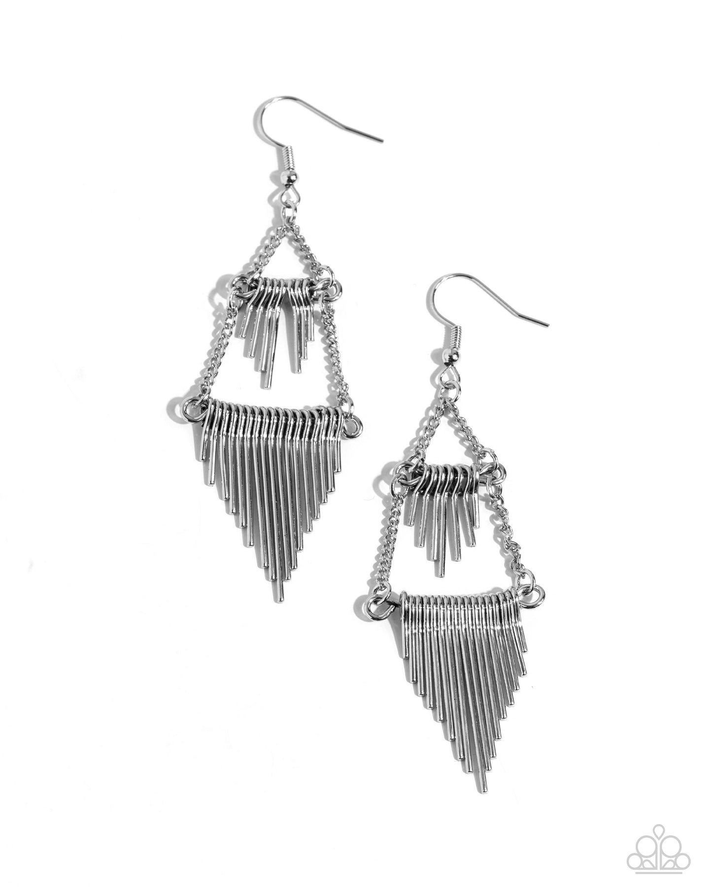 Paparazzi Earrings - Greco Grotto - Silver