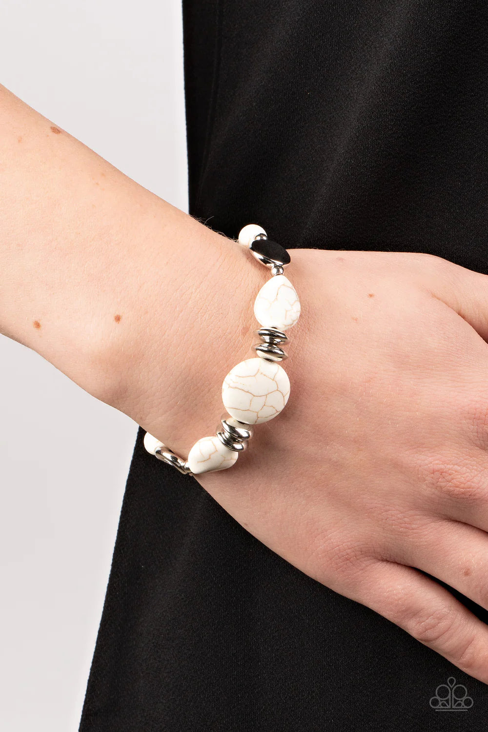 Paparazzi Pristine Pixie Dust - White Bracelet – A Finishing Touch Jewelry