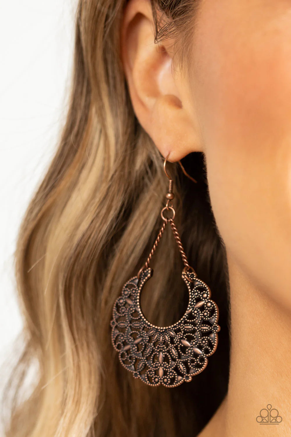 Paparazzi Earrings - Country Cornucopia - Copper