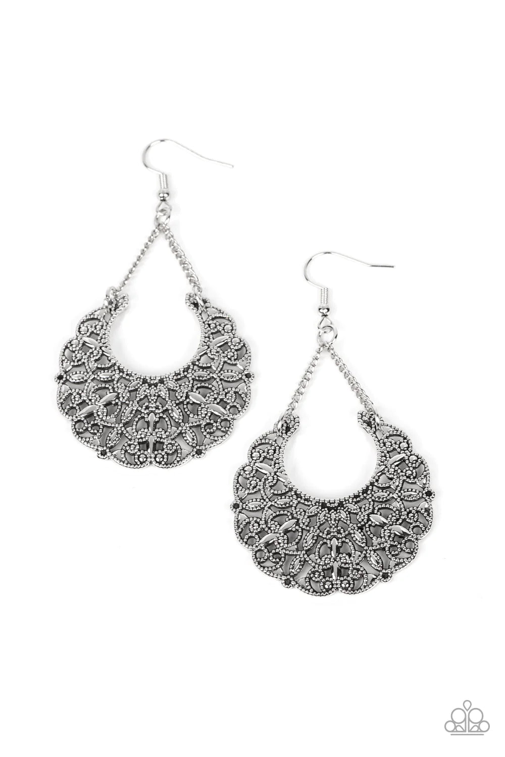 Paparazzi Earrings - Country Cornucopia - Silver