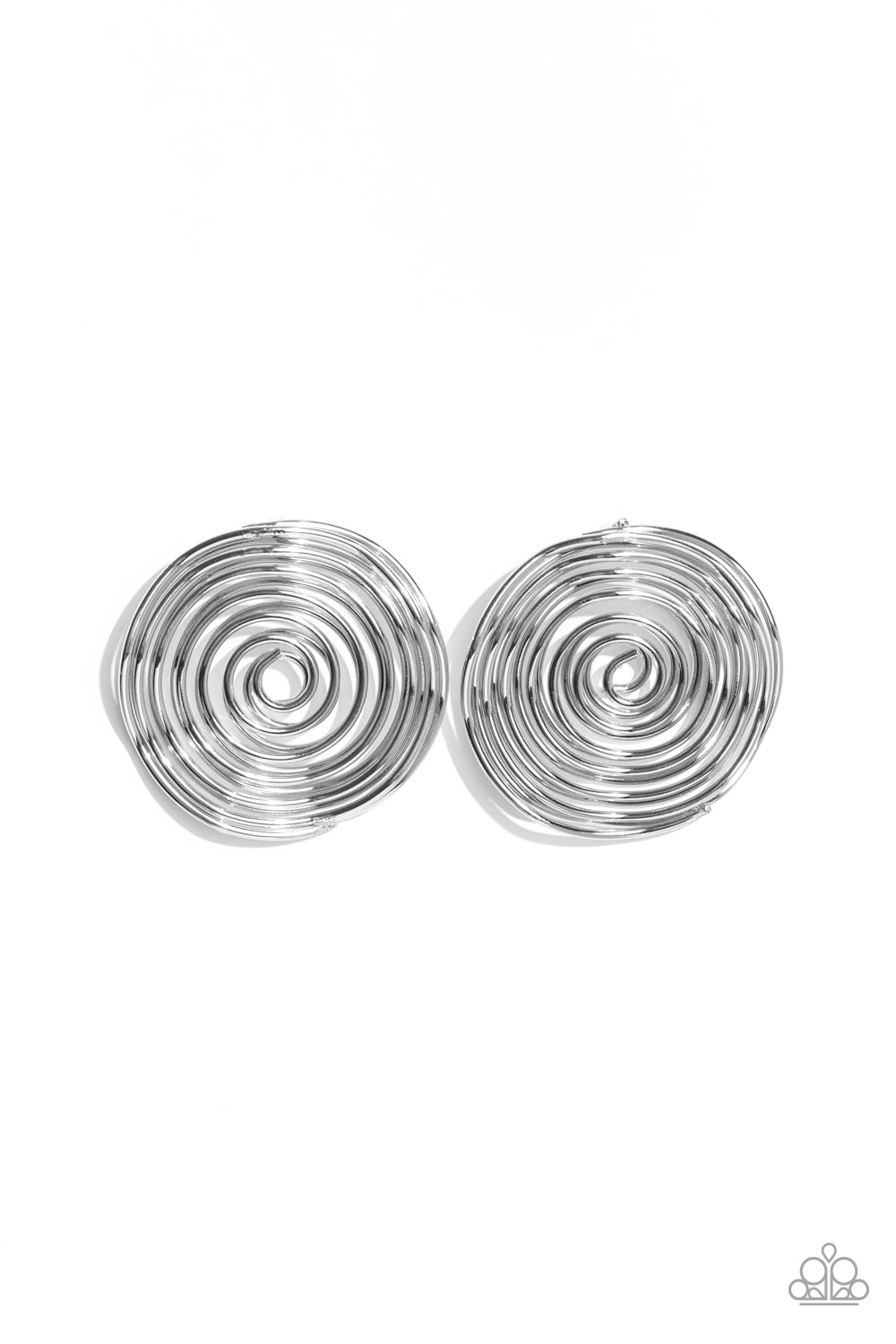 Paparazzi Earrings - Coil Over - Silver