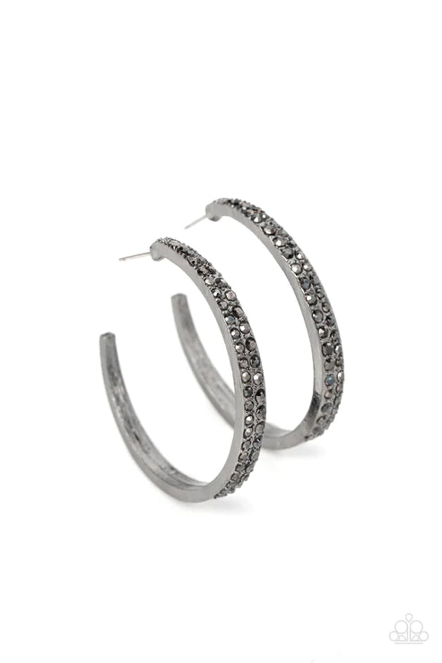 Paparazzi Earrings - Tick, Tick, Boom! -Black