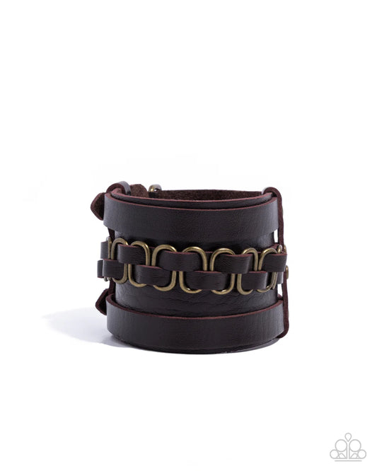 Paparazzi Men's Collection - Rocker Attitude - Brass - Wrap