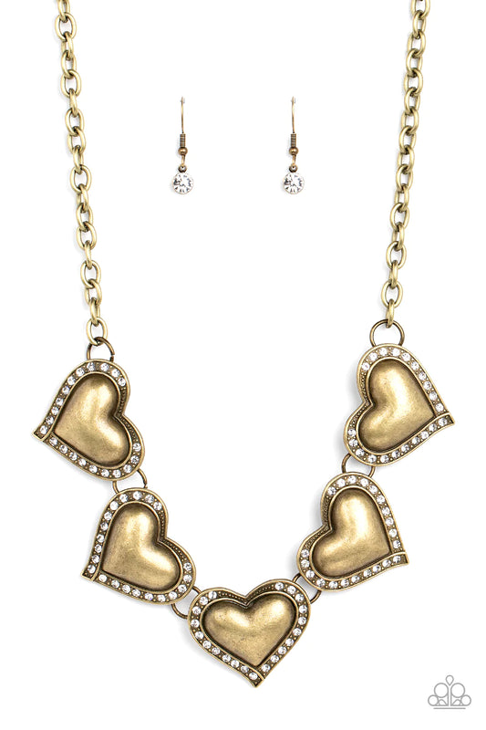 Paparazzi Necklaces - Kindred Hearts - Brass