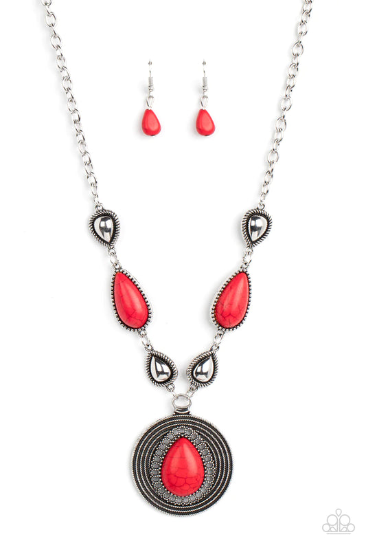 Paparazzi Necklaces - Saguaro Soul Trek - Red