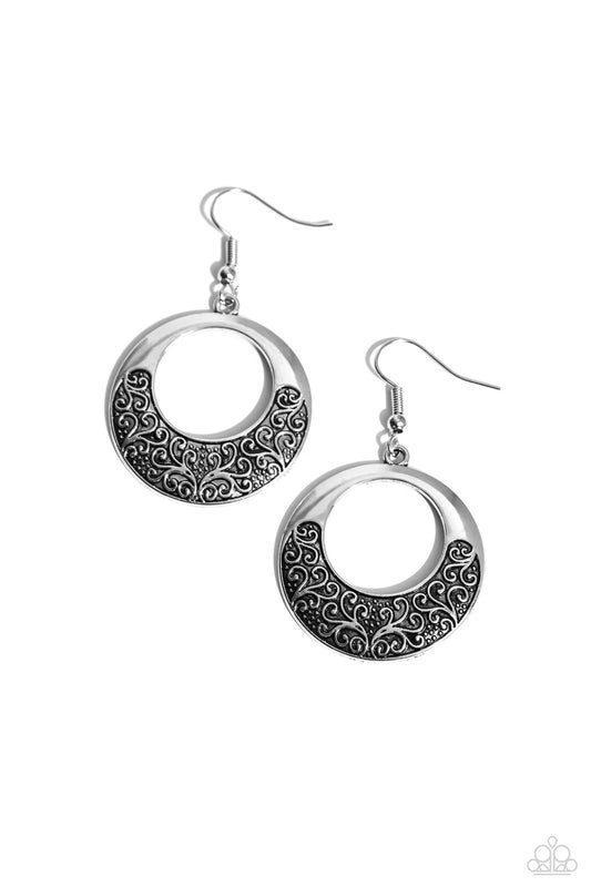 Paparazzi Earrings - Secret Vineyards - Silver