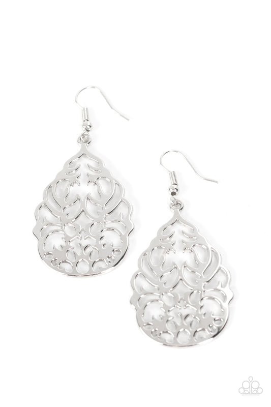 Paparazzi Earrings - Vineyard Vista - Silver