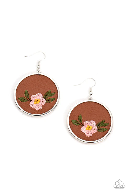 Paparazzi Earrings - Prairie Patchwork - Pink
