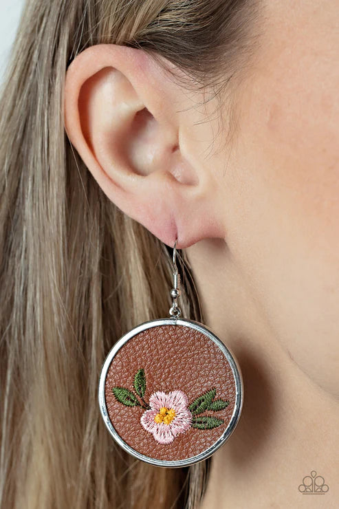 Paparazzi Earrings - Prairie Patchwork - Pink