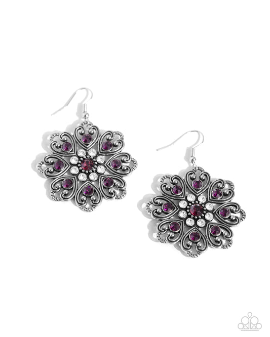 Paparazzi Earrings - Garden of Love - Purple