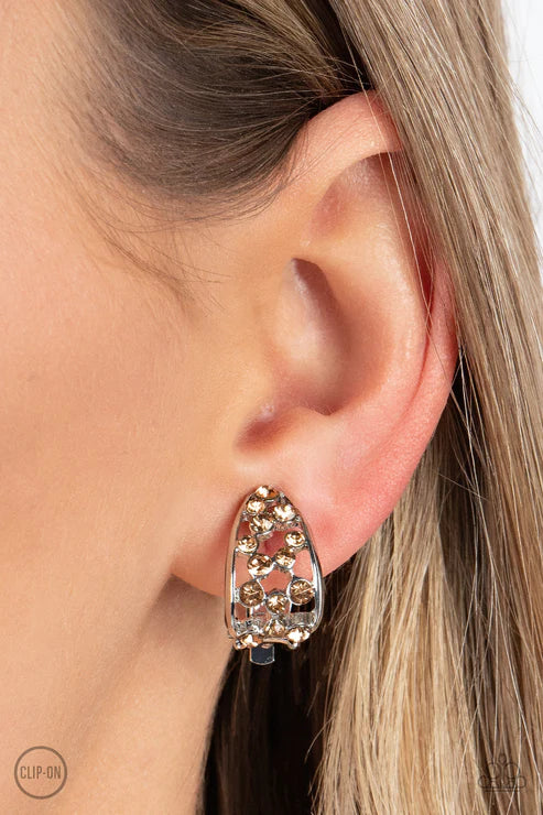 Paparazzi Earrings - Extra Effervescent - Brown