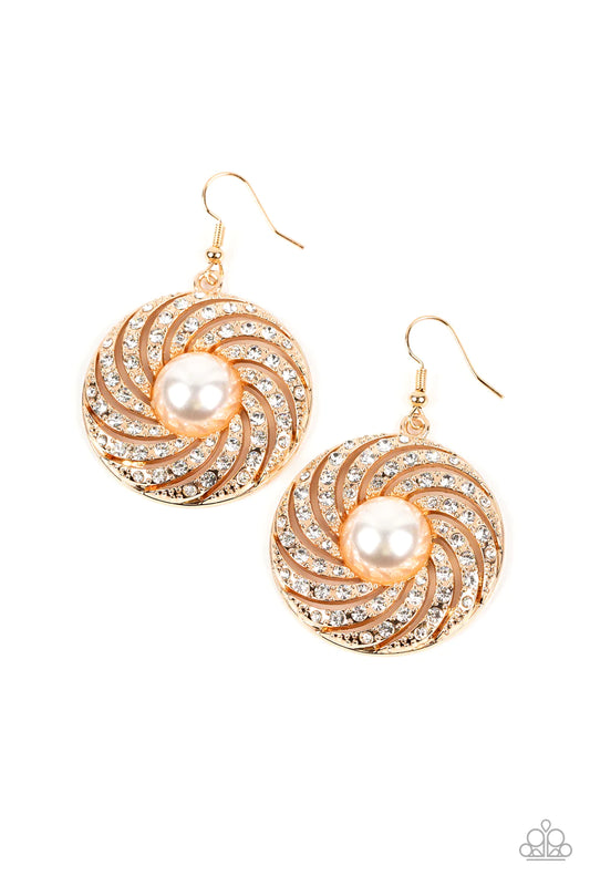 Paparazzi Earrings - Vintage Vortex - Gold