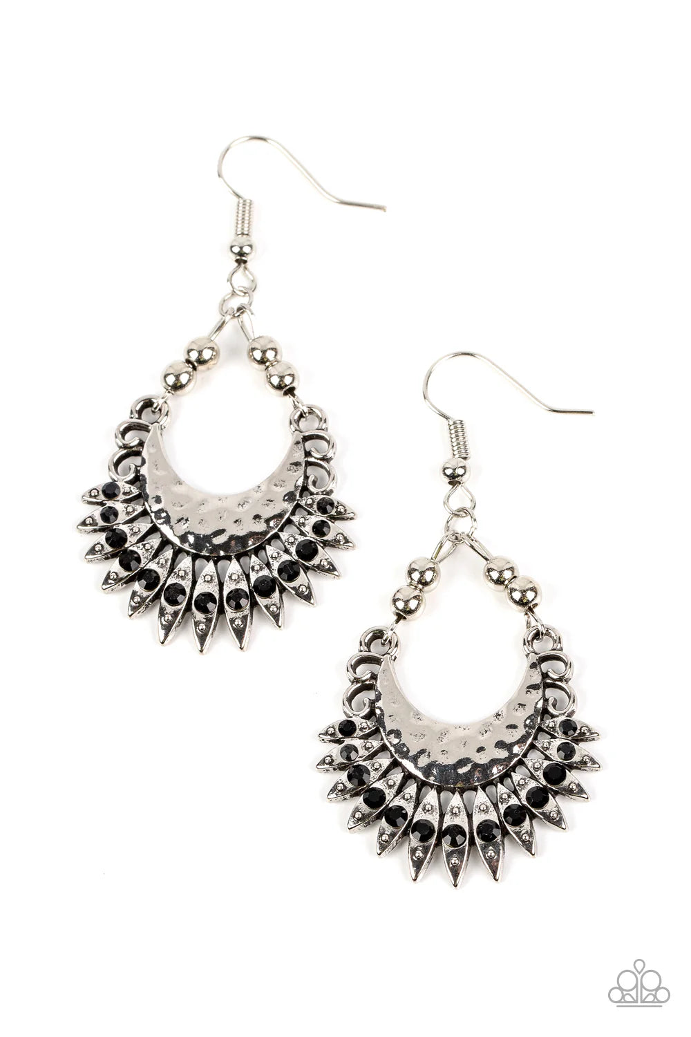 Paparazzi Earrings - Lunar Luxury - Black
