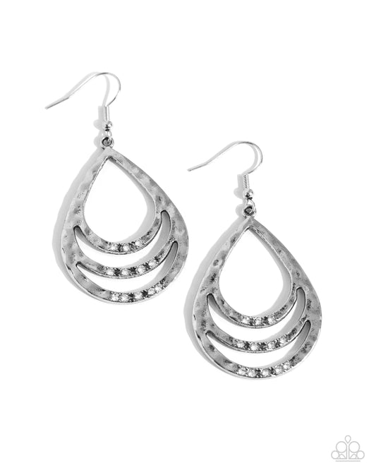 Paparazzi Earrings - Sojourn Shimmer - White