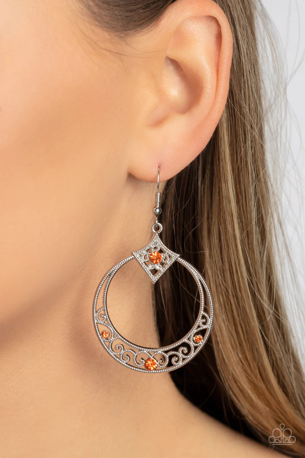 Paparazzi Earrings - Royal Resort - Orange