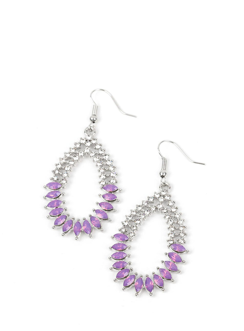 Paparazzi Earrings - Lucid Luster - Purple