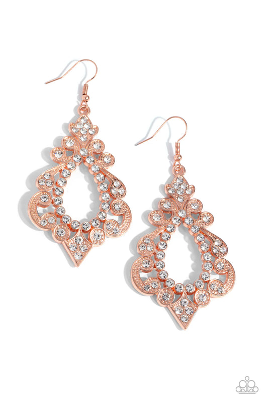 Paparazzi Earrings - Fit for a Diva - Copper