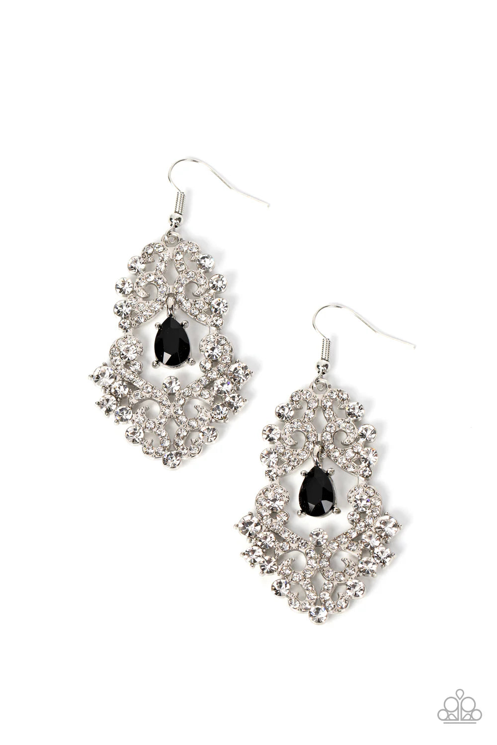 Paparazzi Earrings - Sociable Sparkle - Black