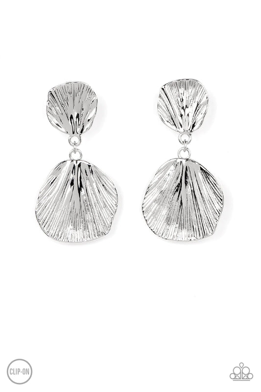 Paparazzi Earrings - Metro Mermaid - Silver