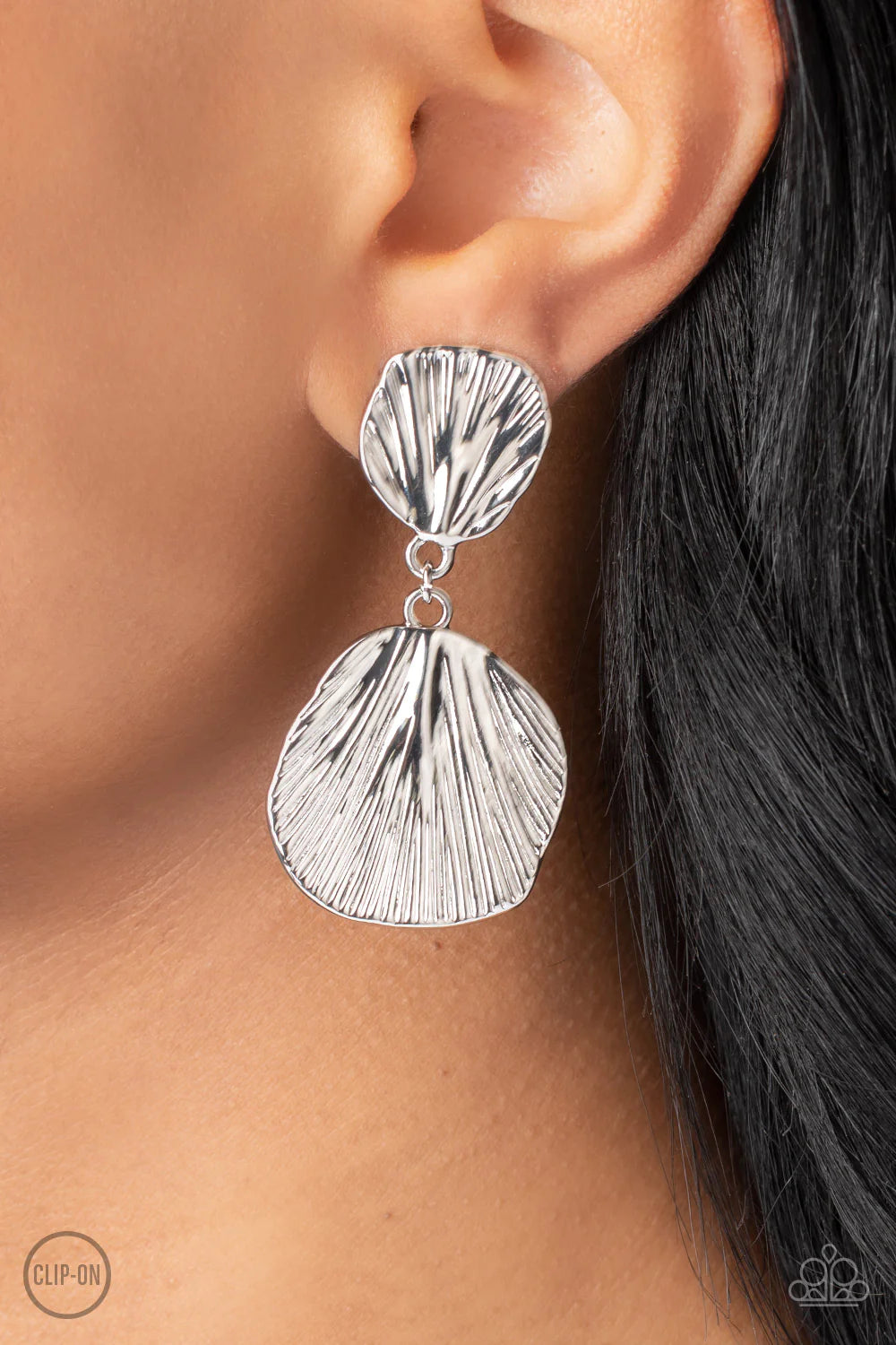 Paparazzi Earrings - Metro Mermaid - Silver