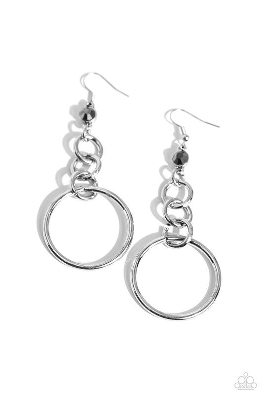 Paparazzi Earrings - Glitzy Gesture - Silver