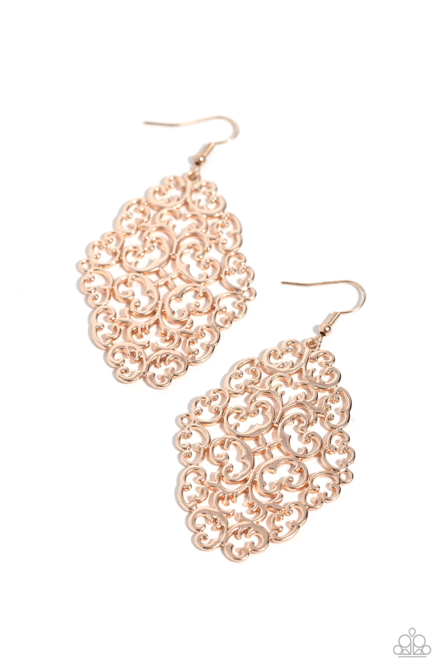 Paparazzi Earrings - Contemporary Courtyards - Rose Gold