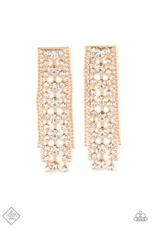 Paparazzi Earrings - Starry Streamers - Gold