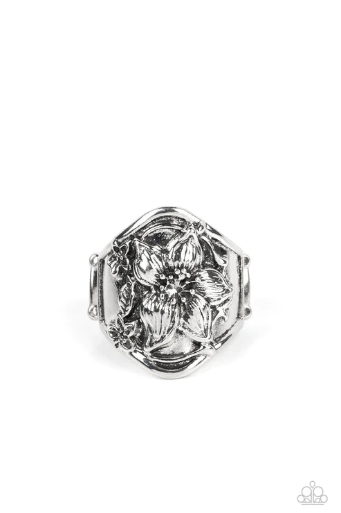 Paparazzi Rings - Hibiscus Harbor - Silver