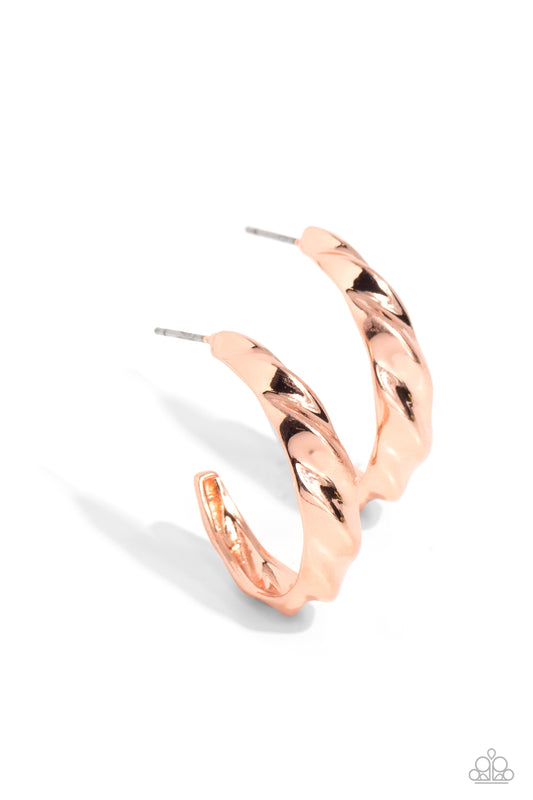 Paparazzi Earrings - HOOP it Up - Copper