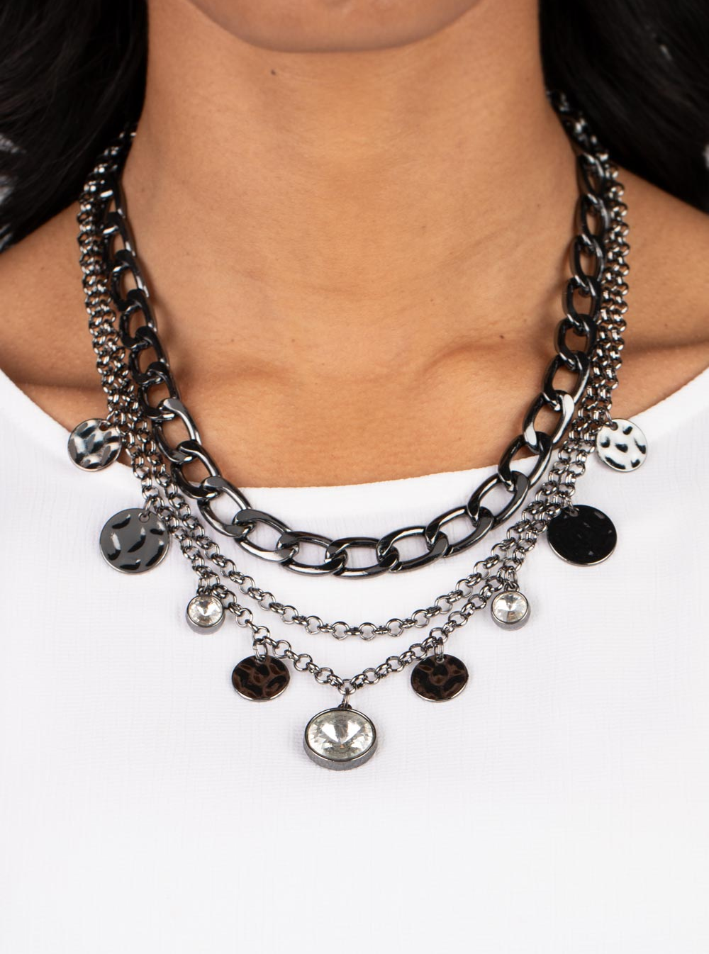 Paparazzi Necklaces - Industrial Noise - Black