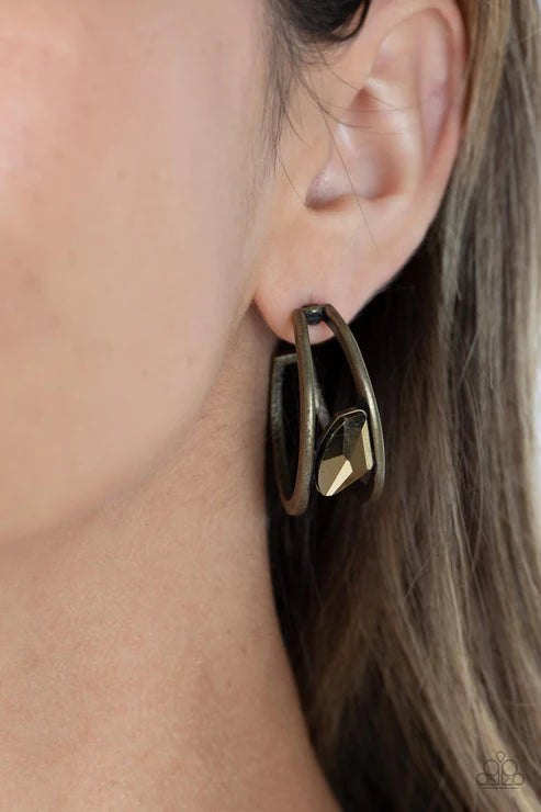 Paparazzi Earrings - Unrefined Reverie - Brass