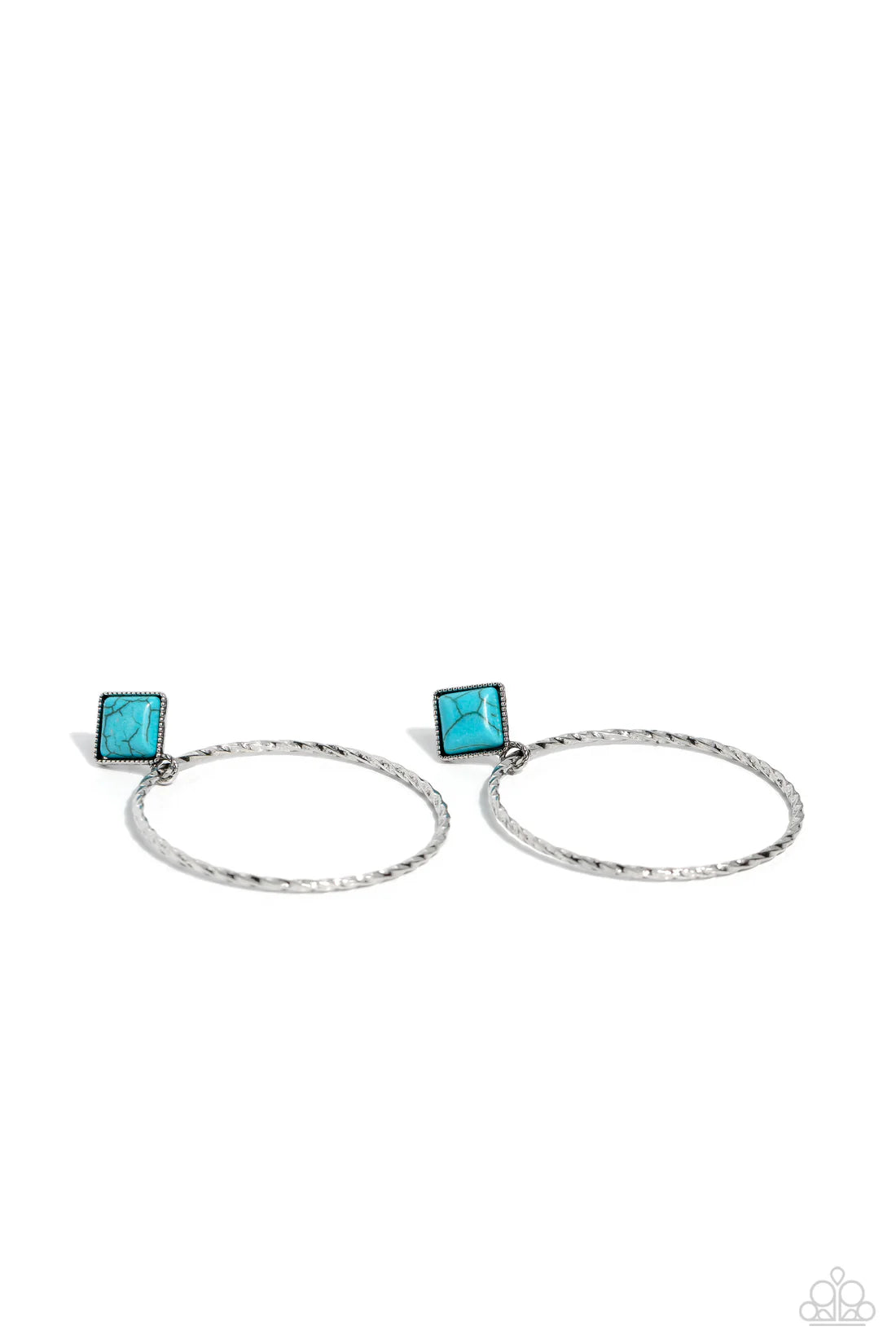 Paparazzi Earrings - Canyon Circlet - Blue